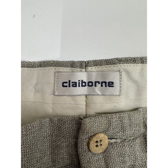 Claiborne Mens Dress Pants Size 38S Tan Pleated Pockets Rolled Hems - Picture 4 of 11